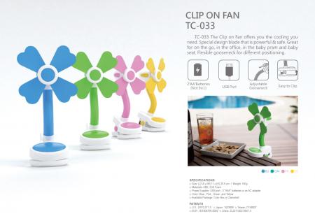 Gooseneck Soft Blade Clip Fan USB/Battery Powered TC-033