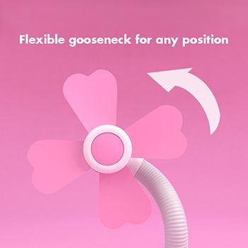 Flexible gooseneck and enclosed case of the fan