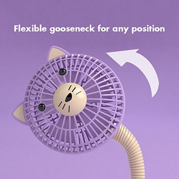 Flexible gooseneck and enclosed case of the fan