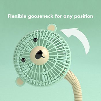 Flexible gooseneck and enclosed case of the fan